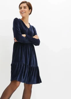 Online Minikleid aus elastischen Samt Damen Bekleidung·Pullover & Strickjacken|Kleider