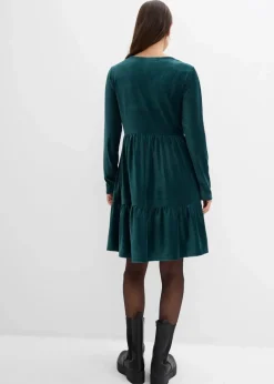 Damen bonprix Kleider|Bekleidung·Pullover & Strickjacken|Minikleid aus elastischen Samt