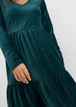 Damen bonprix Kleider|Bekleidung·Pullover & Strickjacken|Minikleid aus elastischen Samt