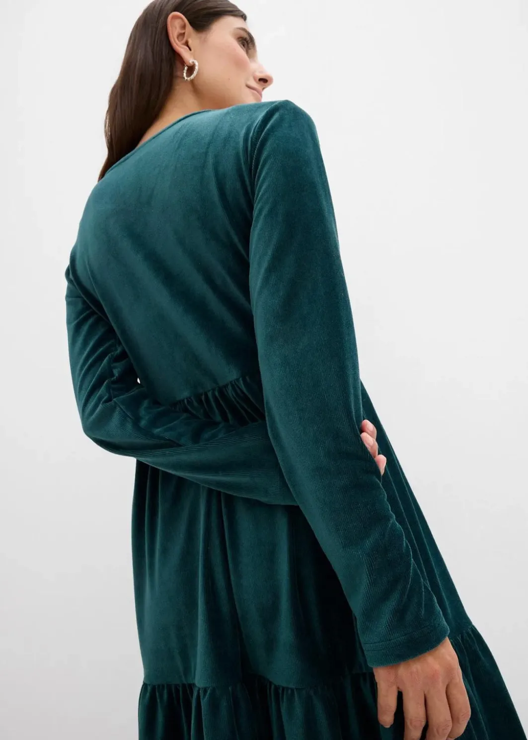 Damen bonprix Kleider|Bekleidung·Pullover & Strickjacken|Minikleid aus elastischen Samt
