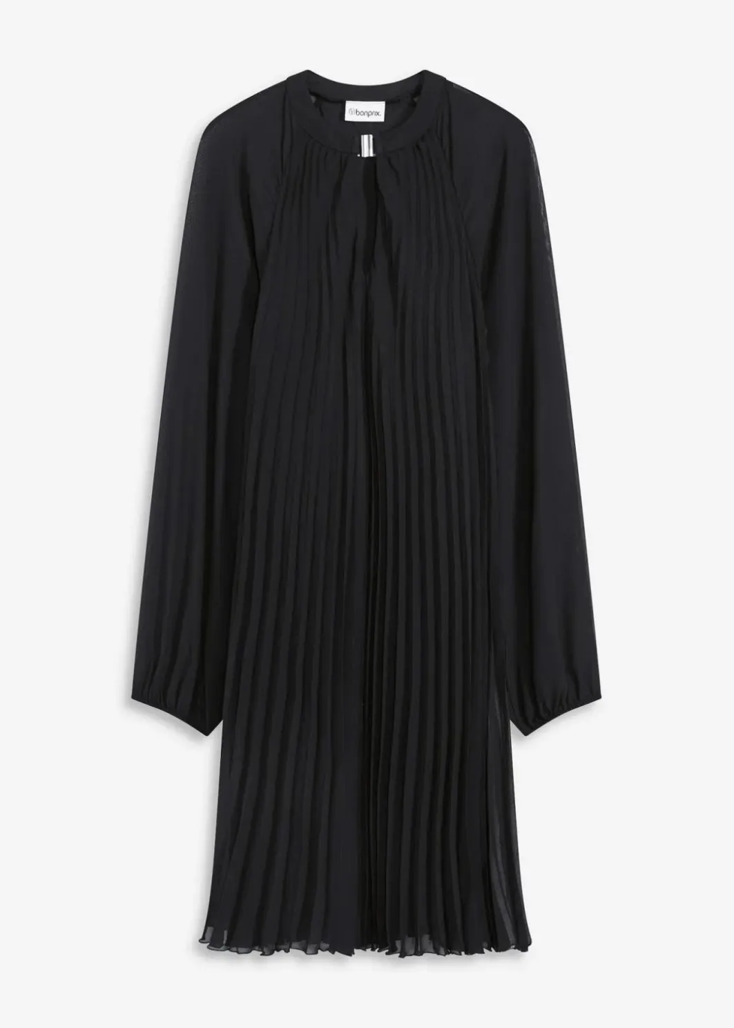Damen bonprix Kleider|Festliche Mode|Minikleid aus feinem Chiffon mit Plisseé