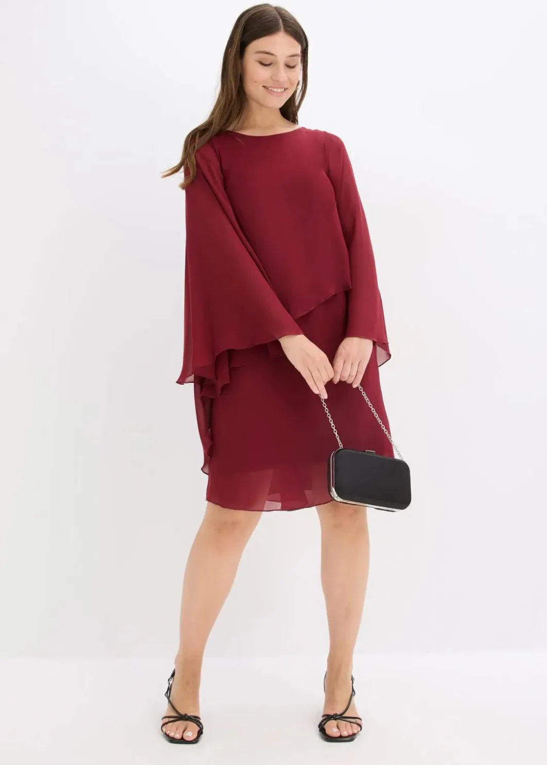 Damen bonprix Bekleidung·Pullover & Strickjacken|Festliche Mode|Minikleid aus feinem Chiffon