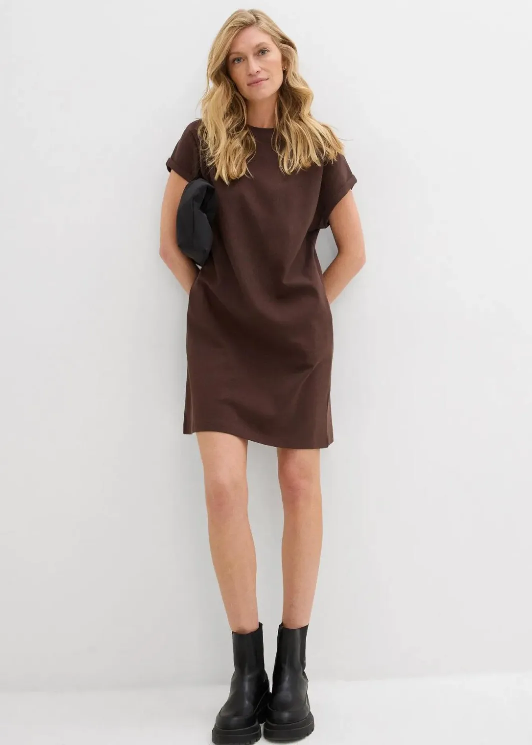 Damen bonprix Bekleidung·Pullover & Strickjacken|Kleider|Minikleid aus fester Interlock-Qualität mit Taschen