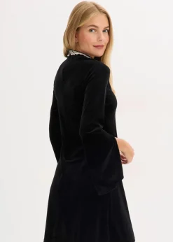 Damen bonprix Kleider|Minikleid aus fließendem Samt