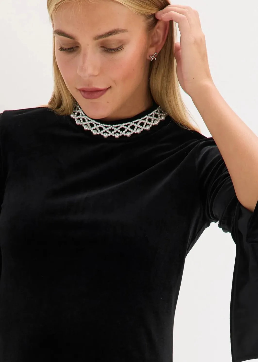 Damen bonprix Kleider|Minikleid aus fließendem Samt