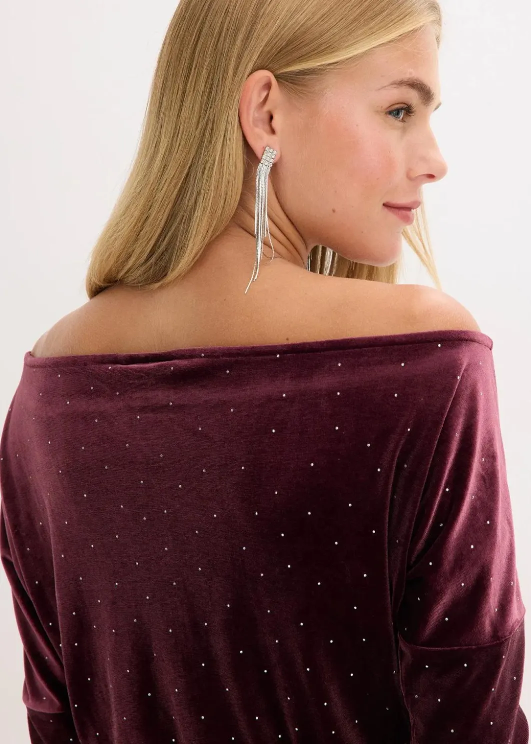 Damen bonprix Bekleidung·Pullover & Strickjacken|Kleider|Minikleid aus fließendem Samt und Glitzer
