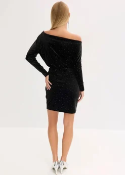 Sale Minikleid aus fließendem Samt und Glitzer Damen Kleider|Bekleidung·Pullover & Strickjacken