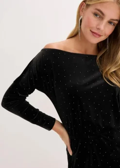 Sale Minikleid aus fließendem Samt und Glitzer Damen Kleider|Bekleidung·Pullover & Strickjacken