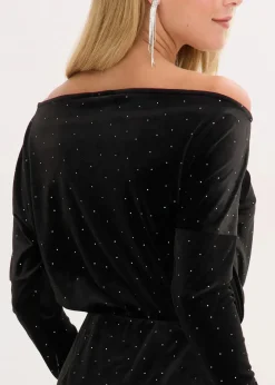 Sale Minikleid aus fließendem Samt und Glitzer Damen Kleider|Bekleidung·Pullover & Strickjacken