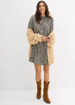 Damen bonprix Kleider|Bekleidung·Pullover & Strickjacken|Minikleid aus fließender Viskose