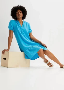 Online Minikleid aus Musselin Damen Bekleidung·Pullover & Strickjacken|Kleider