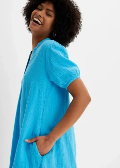 Online Minikleid aus Musselin Damen Bekleidung·Pullover & Strickjacken|Kleider