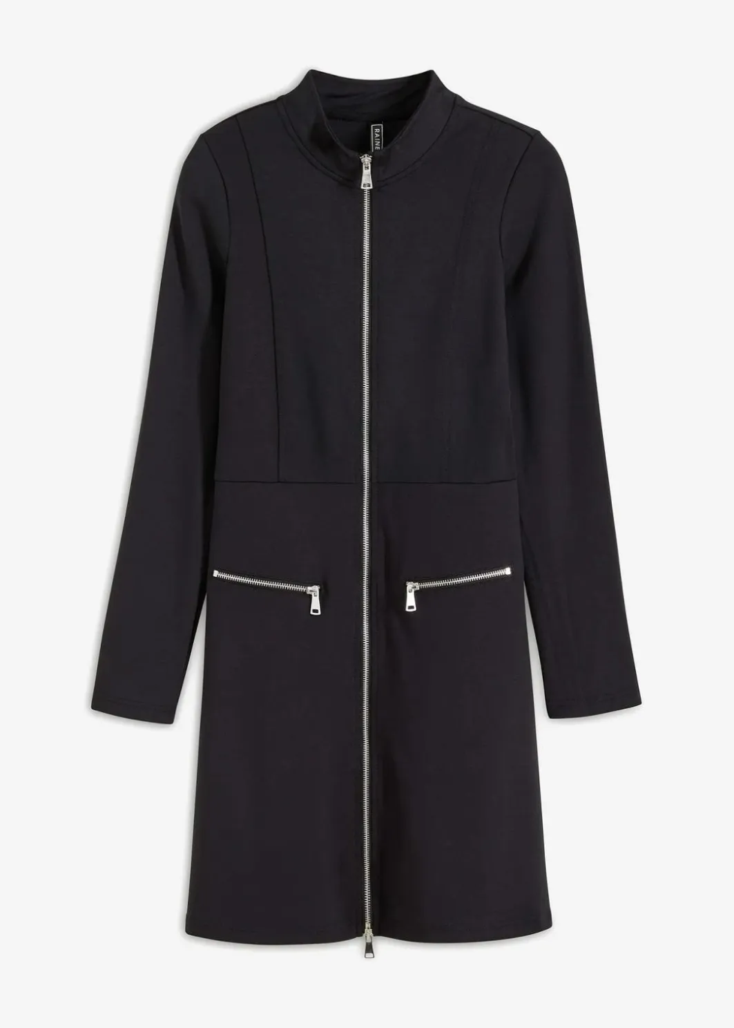 Damen bonprix Nachhaltigere Materialien|Kleider|Minikleid aus Punto di Roma mit Reißveschlussdetail