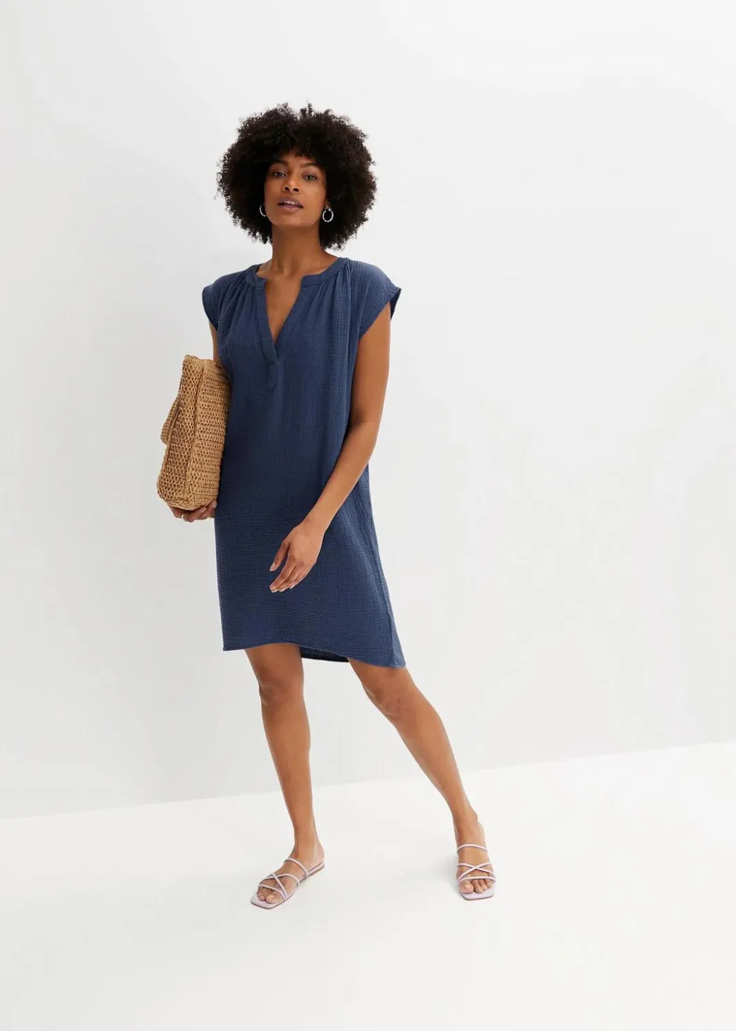 Damen bonprix Bekleidung·Pullover & Strickjacken|Kleider|Minikleid aus reiner Baumwolle