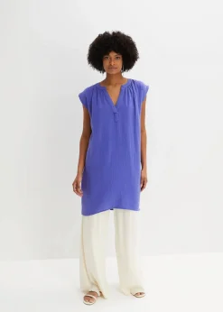 Damen bonprix Kleider|Bekleidung·Pullover & Strickjacken|Minikleid aus reiner Baumwolle