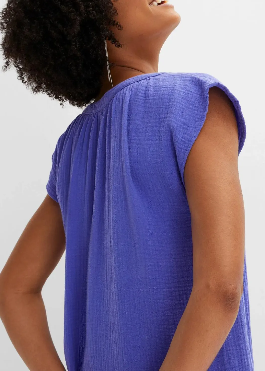 Damen bonprix Kleider|Bekleidung·Pullover & Strickjacken|Minikleid aus reiner Baumwolle