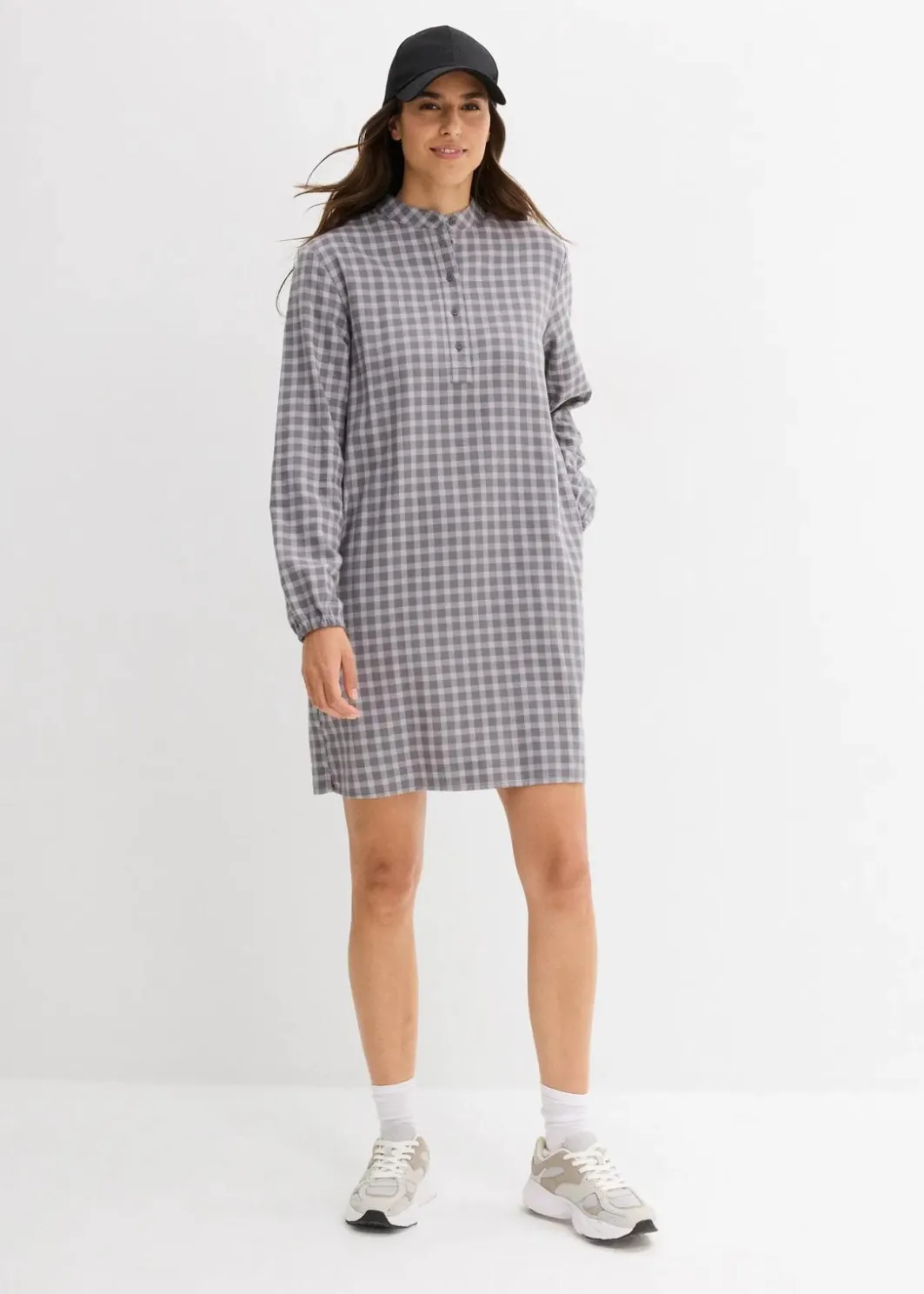 Damen bonprix Kleider|Bekleidung·Pullover & Strickjacken|Minikleid aus reiner Baumwolle