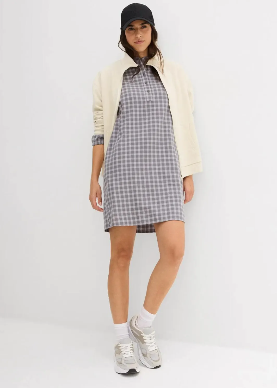 Damen bonprix Kleider|Bekleidung·Pullover & Strickjacken|Minikleid aus reiner Baumwolle