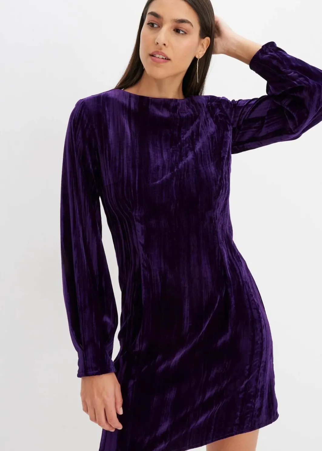 Damen bonprix Nachhaltigere Materialien|Kleider|Minikleid aus Samt