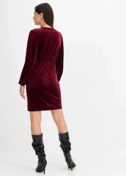 Damen bonprix Bekleidung·Pullover & Strickjacken|Kleider|Minikleid aus softem Samt im Wickeloptik