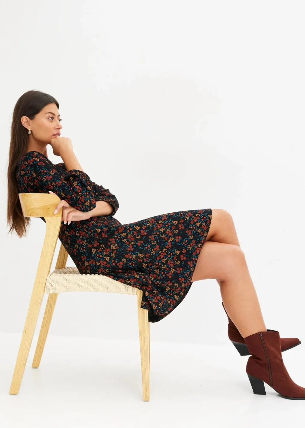 Online Minikleid aus Viskose-Mix Damen Kleider|Bekleidung·Pullover & Strickjacken