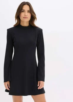 Damen bonprix Nachhaltigere Materialien|Kleider|Minikleid in A-Linie und Trompetenärmeln