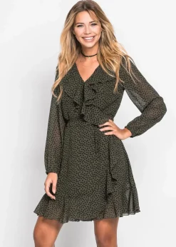Damen bonprix Bekleidung·Pullover & Strickjacken|Kleider|Minikleid in Wickeloptik