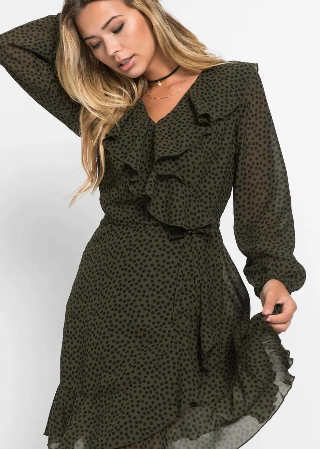Damen bonprix Bekleidung·Pullover & Strickjacken|Kleider|Minikleid in Wickeloptik