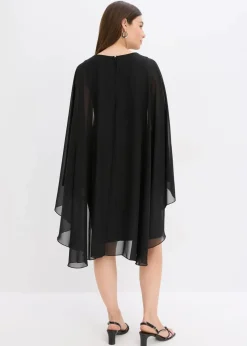 Damen bonprix Bekleidung·Pullover & Strickjacken|Festliche Mode|Minikleid mit Cape aus feinem Chiffon