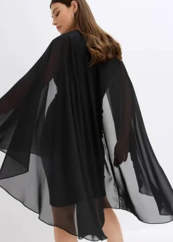 Damen bonprix Bekleidung·Pullover & Strickjacken|Festliche Mode|Minikleid mit Cape aus feinem Chiffon