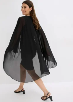 Damen bonprix Bekleidung·Pullover & Strickjacken|Festliche Mode|Minikleid mit Cape aus feinem Chiffon