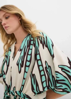 Online Minikleid mit Kimono-Ärmeln aus fließender Viskose Damen Nachhaltigere Materialien|Kleider