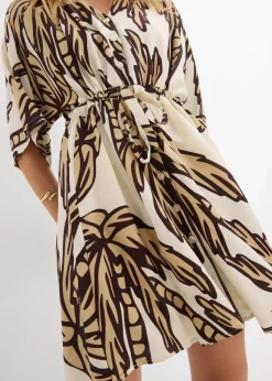Damen bonprix Bekleidung·Pullover & Strickjacken|Kleider|Minikleid mit Kimono-Ärmeln aus fließender Viskose