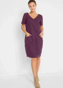 Damen bonprix Bekleidung·Pullover & Strickjacken|Kleider|Minikleid mit Leinen