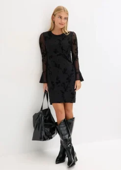 Outlet Minikleid mit Mesh Damen Bekleidung·Pullover & Strickjacken|Kleider