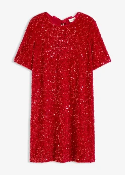 Damen bonprix Kleider|Bekleidung·Pullover & Strickjacken|Minikleid mit Pailletten