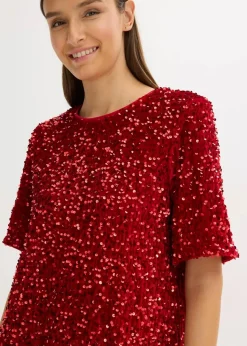 Damen bonprix Kleider|Bekleidung·Pullover & Strickjacken|Minikleid mit Pailletten