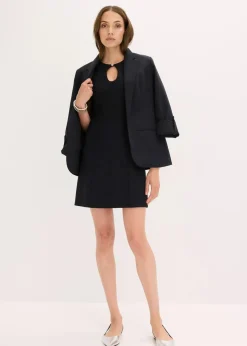 Damen bonprix Kleider|Minikleid mit Schmuck-Knopf