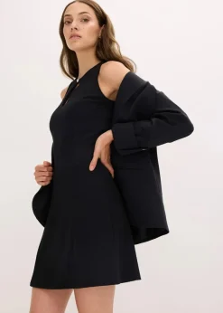 Damen bonprix Kleider|Minikleid mit Schmuck-Knopf