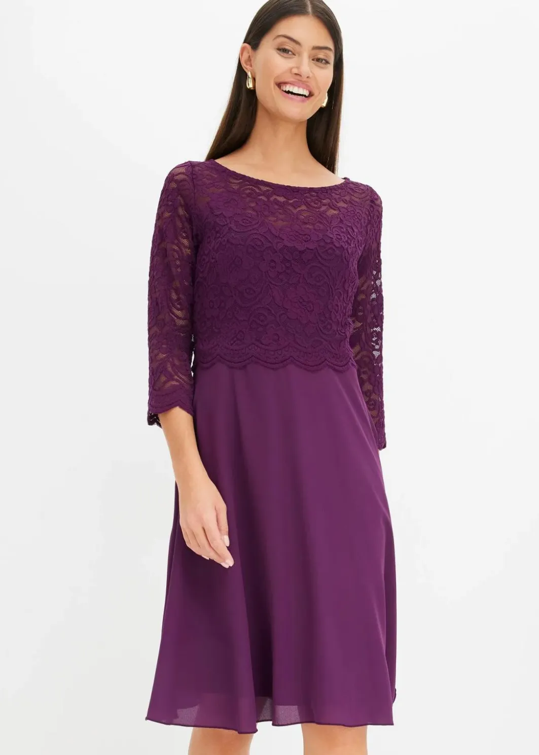 Sale Minikleid mit Spitze Damen Festliche Mode|Kleider