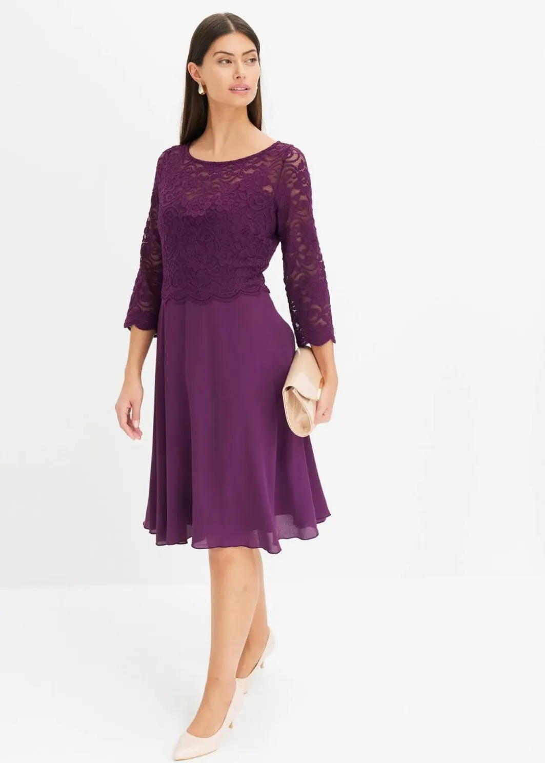 Sale Minikleid mit Spitze Damen Festliche Mode|Kleider