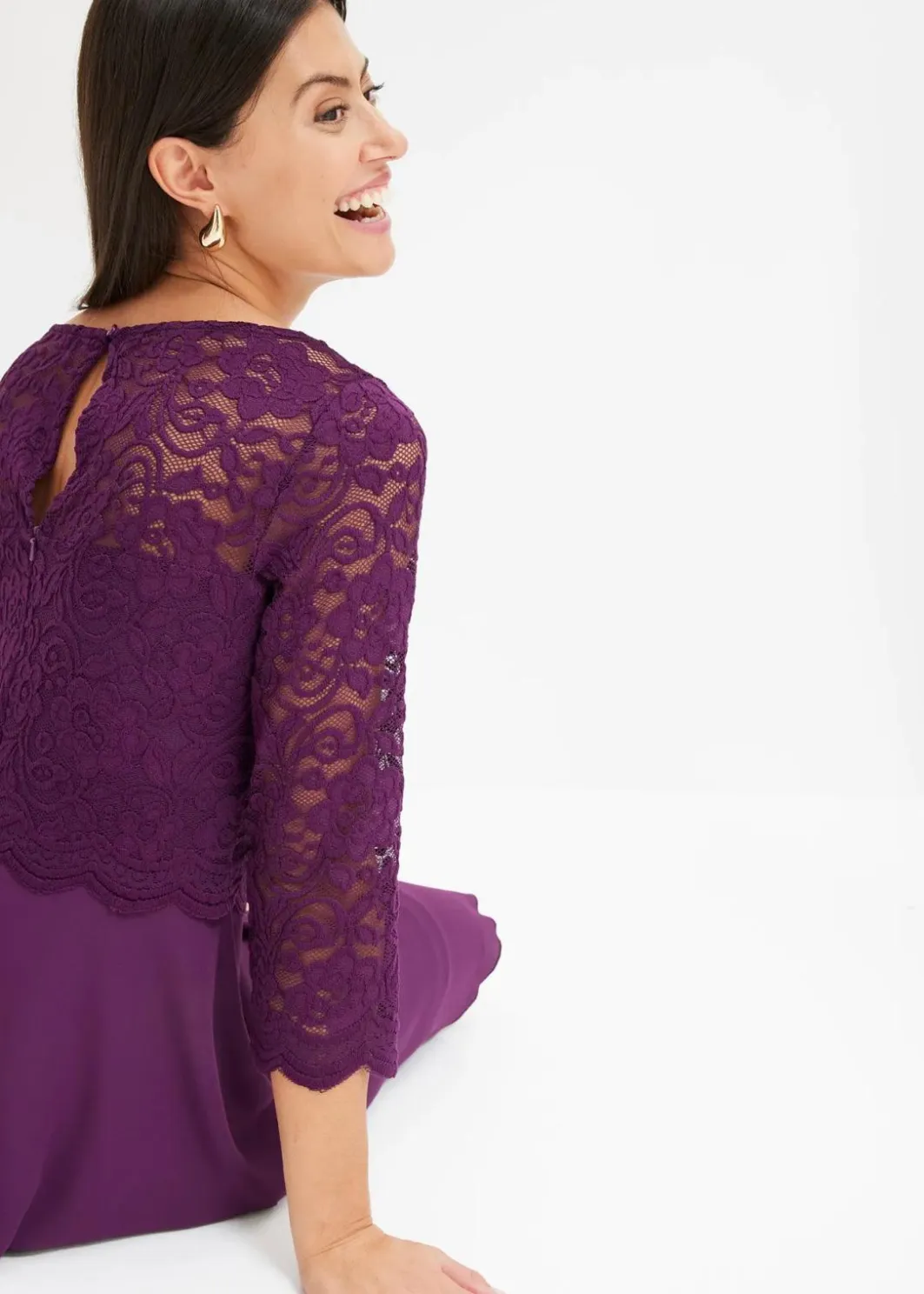 Sale Minikleid mit Spitze Damen Festliche Mode|Kleider