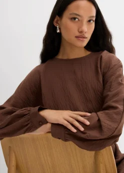 Damen bonprix Kleider|Bekleidung·Pullover & Strickjacken|Minikleid mit Struktur aus Viskose-Mix