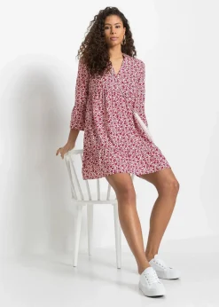 Damen bonprix Nachhaltigere Materialien|Kleider|Minikleid mit Volants aus fließender Viskose