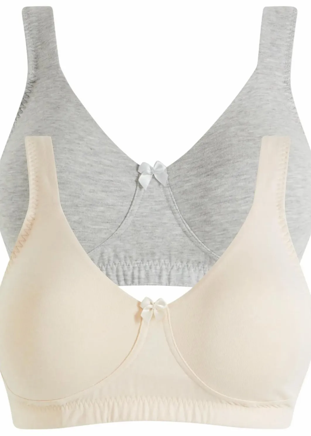 Damen bonprix Große Cups D-H|Bhs|Minimizer T-Shirt BH ohne Bügel mit Bio-Baumwolle (2er Pack)