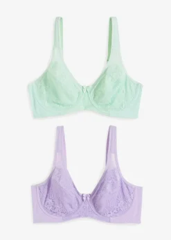Discount Minimizer-BH mit gepolsterten Trägern (2er Pack) Damen Große Cups D-H|Nachhaltigere Materialien