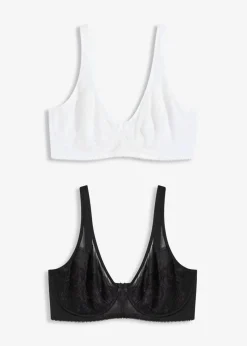 Damen bonprix Wäsche·Dessous|Wäsche·Große Cups D-H|Minimizer-BH mit gepolsterten Trägern (2er Pack)