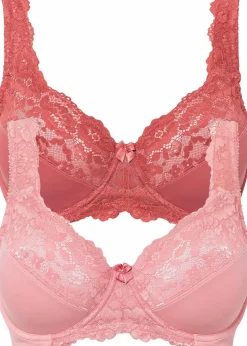 Damen bonprix Große Cups D-H|Bhs|Minimizer-BH mit gepolsterten Trägern (2er Pack)