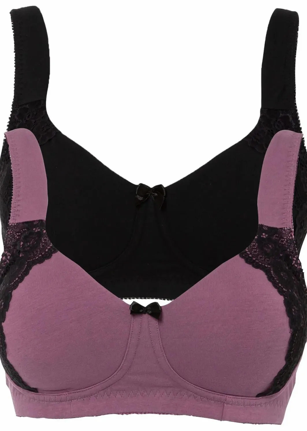 Damen bonprix Wäsche·Basics|Wäsche·Baumwollunterwäsche|Minimizer-BH ohne Bügel mit Bio-Baumwolle (2er Pack)