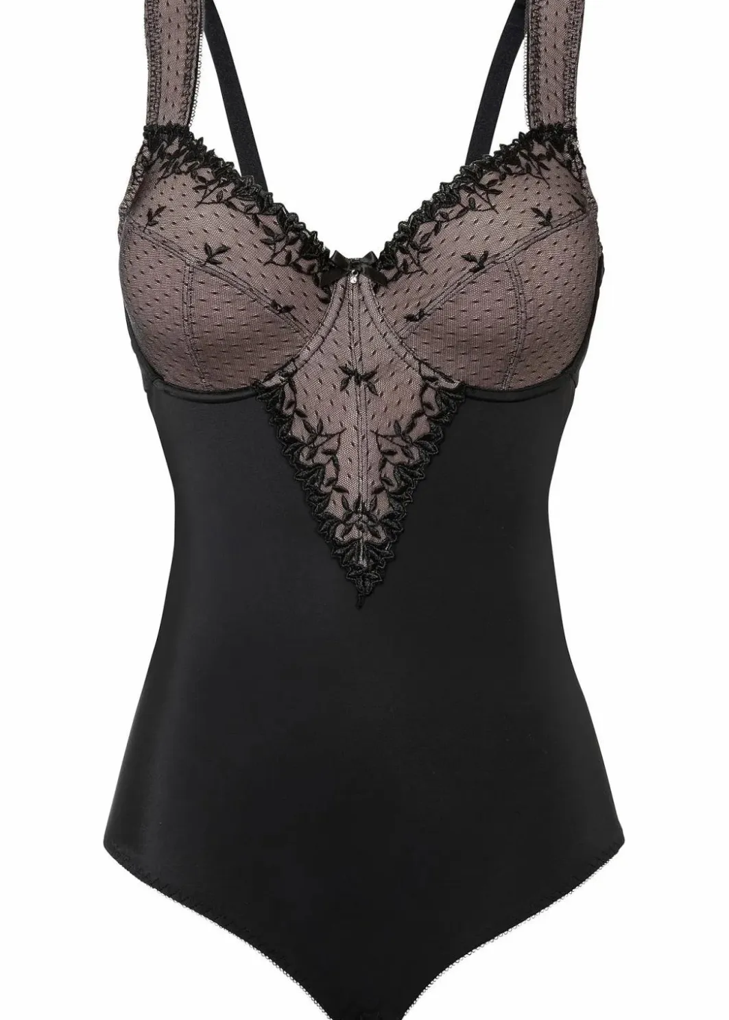 Damen bonprix Wäsche·Bodies|Wäsche·Dessous|Minimizer-Body mit Stickerei